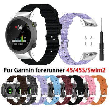Nylon Popruh pre Garmin Predchodcu 45 45S Watchband Plátno Nahradenie Smart hodinky príslušenstvo pre Garmin Swim 2 kapela s nástrojom