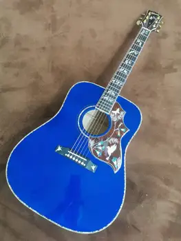 41 palcový masívneho dreva modrá kolibrík black prst akustická gitara