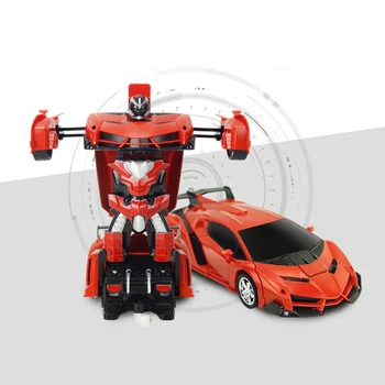 18 cm Deformácie Auto Automatické One-key Transformáciu Robota Pomocou Diaľkového Ovládania RC Auto Hračky Model Akcie Obrázok Pre Deti