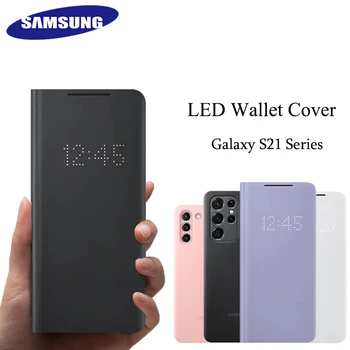 100% Original Samsung Galaxy S21 ultra 5G LED Smart VIEW Cover Peňaženky Flip Prípade Auto Spánku Kožený Kryt pre Galaxy S21 PLUS