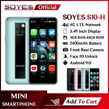 Ultra Tenké SOYES s rezacím zariadením S10-H Mini Smartphone Google Play Store, Android 9.0 Dual SIM 4G LTE Malé Mobilný Telefón S Rozpoznávanie Tváre