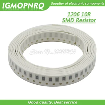 100KS 1206 SMD Rezistora 1% 10 ohm čip odpor 0.25 W 1/4W 10R IGMOPNRQ