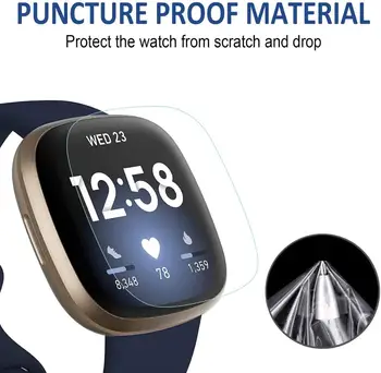2 ks Plné Pokrytie Screen Protector pre Fitbit Naopak 3 & Zmysel Mäkké Hydrogel Ochranný Film Smartwatch Príslušenstvo