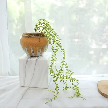 1Pc Umelé Succulents Perly Mäsité Zelené Viniča Kvet Závesné Ratanové Simulácia Perly String Rastlín Milovníka Slzy Bonsai