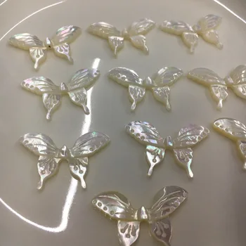 10PCS Prírodné Shell motýľ Prívesky Charms Voľné Pearl Korálky Shell pre DIY Šperky Robiť 13*20 mm Seashell Gif