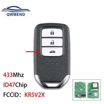 QWMEND Smart Remote Auto Kľúč pre Honda City Jazz Občianske Milosť 2014 2015 2016 2017 433Mhz ID47 Čip pre Honda Key KR5V2X 0