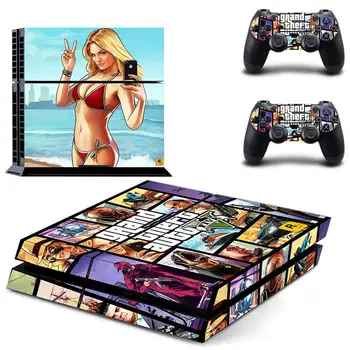 Grand Theft Auto V GTA 5 PS4 Pokožky Nálepky, Nálepky Kryt Pre PlayStation 4 Konzoly PS4 & Controller Kože Vinylové Samolepky 0