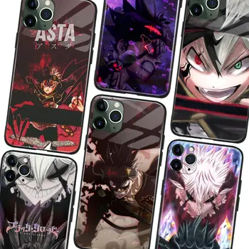 Asta Black Ďatelina Anime Sklo Mäkké Silikónové Telefón puzdro Shell pre iPhone SE 6 7 8 Plus X XR XS 11 12 13 Mini Pro Max