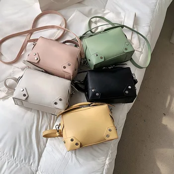 Móda nové ženské taška box tvar kabelky čisté farby, jednoduché, malé námestie, taška textúra jediný ramenný uhlopriečka taška 0