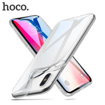 HOCO Pôvodné Jasné, Mäkké TPU puzdro pre iPhone X XS Priehľadný Ochranný Kryt, Ultra tenká Ochrana pre Apple iPhone XS Max XR