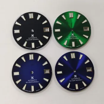 Mechanické hodinky potápačské doplnky dial čierna modrá pre SBDX Skx007/009 Korytnačka Abalone 62mas dial 28.5 mm nosenie NH35 pohyb 0