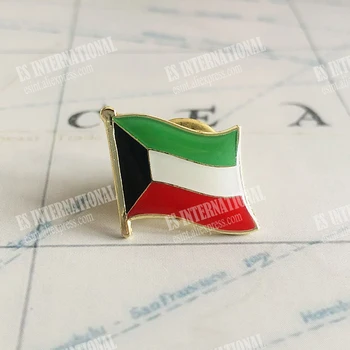 Kuvajt Národnej Vlajky Crystal Epoxidové Kovové Smalt Odznak Brošňa Zber Upomienkové Darčeky Preklopke Kolíky Príslušenstvo Size1.6*1.9 cm