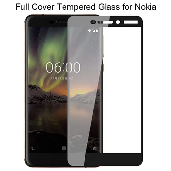 2 ks Úplné Pokrytie Screen Protector Nokia 2 3 6 2018 Tvrdeného Skla pre Nokia 2.1 3.1 5.1 6.1 Ochranné Sklo pre Nokia 7 Plus