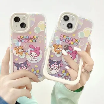 Kawaii Sanrio Kuromi Moje Melódie Držiak Telefónu púzdra Pre iPhone 13 12 11 Pro Max Y2k Dievča Cartoon Shockproof Soft Shell Darček Coque 0