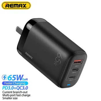 Remax Mini 65W Gan Rýchlo Nabíjačka 1A2C Výstupu Pre iPhone/Samsung/Xiao/Mac/iPad/Tablet/Laptop PD+QC Rýchle Nabíjanie