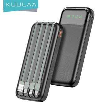 KUULAA 4 v 1 Power Bank 10000mAh Prenosné Plnenie PowerBank 10000 mAh, USB PoverBank Externá Nabíjačka Pre iPhone Xaiomi