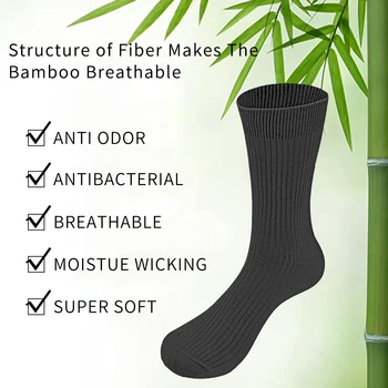 YUEDGE pánske Bambusové Ponožky Polovici Teľa Pohodlie Proti Pachu Potu Formálne Bežné Každodenné Obchodné Šaty Ponožky Pre Veľkosť 37-46 1