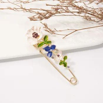 Rinhoo Crystal Bezpečnosti Pin Brošňa Vintage Veľké Brošňa Elegantná Kvetina Odznak Bowknot Koruny Imitácia Perly Sveter Cardigan Brošňa 1