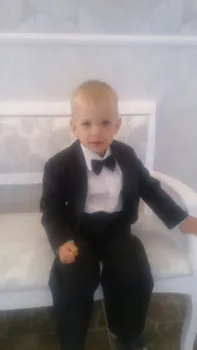 Chlapčenské obleky pre svadby, Deti Prom Vyhovuje Čierne/Biele Svadobné Obleky pre Chlapcov Smoking Deti Oblečenie Set sa Chlapec Formálne Kostým 1