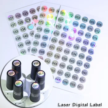 10pcs/veľa Nepremokavé 1-240 Laser Číslo Label Nálepka Pre DIY Plavidlá Samolepiace Rúž, lak na Nechty Color Číslo Značky, Nálepky 1