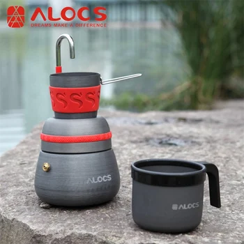 ALOCS portabel outdoor camping, turistika nový coffee pot & coffee sporák travel set Cezve na šálku kávy nastavenie 1