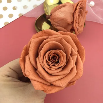 8pcs Valentína Večný Kvet AAA Rose Materiál 4-5 cm Čerstvého Skutočné Kvetinové DIY Sklenený Kryt svadobné kvety 1