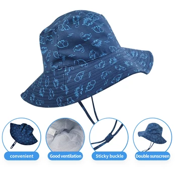 [Binomata] Baby Sun Hat Batoľa Detský Leto, Pláž, Slnko Klobúk Ochranu UPF 50+ Široký Okraj pre Chlapcov, Dievčatá 1