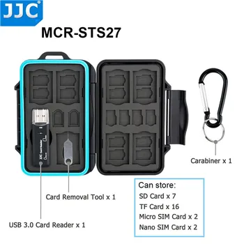 JJC Fotoaparátu, Pamäťovej Karty, Úložného Vode-Odolné puzdro pre SD/Micro SD/TF/Micro SIM/Nano SIM karty SD Pamäťovú Kartu Organizátor Držiak na Okno 1