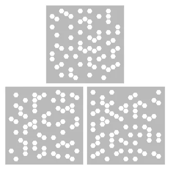 MangoCraft 3ks Geometrické Hexagon Plastové Šablóny Pre Decor Pozadí DIY Scrapbooking Príslušenstvo Šablón Pre Papiera Kariet 1
