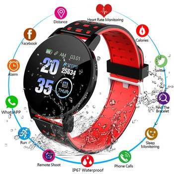 NOVÉ 119S Smart Hodinky Muži Ženy Krvný Tlak Nepremokavé Športové Kolo Smartwatch Smart Hodiny Fitness Tracker Pre Android a IOS 1