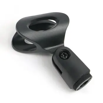 ABS Flexibilný Mikrofón Mic U-Tvarované Svorka Klip Stojan Príslušenstvo 3/8 Skrutku Plastové Svorky Clip Držiak Mount Čierna 1