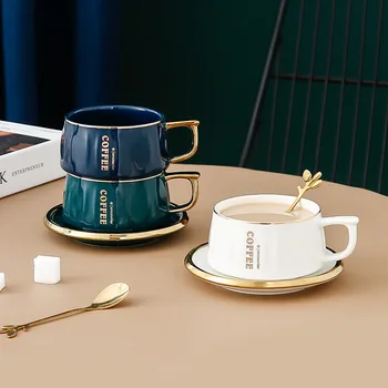 Keramické šálku kávy set home office popoludňajší čaj šálka s lyžičkou pár raňajky pohár pre mužov a ženy 1