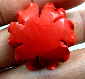 prírodný kameň, Kremeň Čínske Červené Organické Rumelková kvet prívesok pre kutilov, šperky, takže náhrdelník Príslušenstvo 1