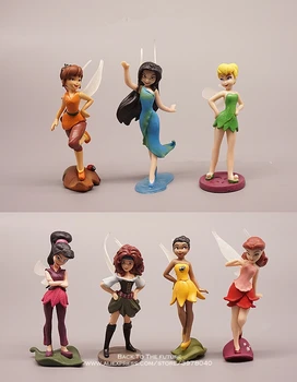 Disney Tinker Bell Princezná Cartoon 10 cm 7pcs/set mini bábika Akcie Obrázok Anime Kolekcia Mini Figúrka Toy model pre deti 1