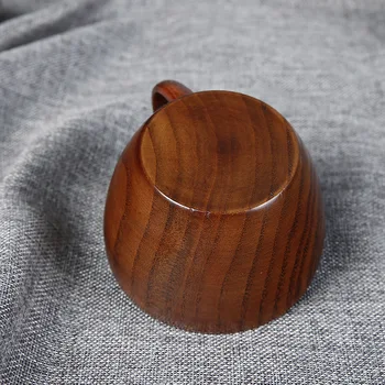 Drevené funkcie s držiakom hrnček drevené šálku kávy jednoduché ručné sklo drevený pohár 1