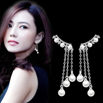 100% 925 sterling silver módne lesklé crystal pearl stud náušnice pre ženy veľkoobchod šperky darček drop shipping 1