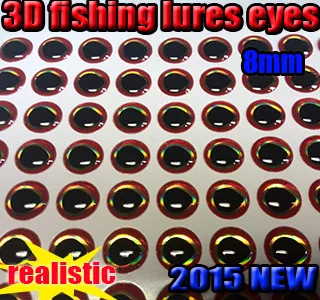 2016new 3d holografické ryby oči viac farieb veľkosť:8 mm golden obežnej dráhe množstvo:500pcs/veľa Špecializujúca sa na výrobu 1