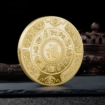 Tradičná Čínska Astrológia Zlato a Striebro Pozlátené Mince obchod so Taurus Ponúka Požehnanie 2021 Rok Ox Pamätná Medaila 1