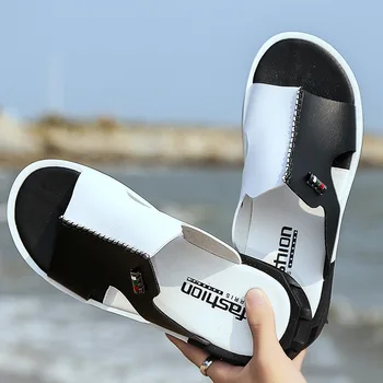 Pánske Letné Sandále Originálne Kožené Pohodlné Slip-on Ležérne Módne Sandále Mužov Papuče Zapatillas Hombregh4 1
