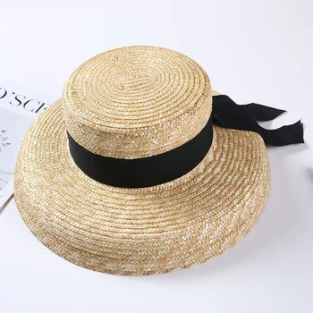Módne Leto Páse s nástrojmi Klobúk Slnko Spp Ženy Prírodné Pšenica Panama Slamené Klobúky, 10 cm Široký Okraj Dovolenku Pláž Hat Pre Dámy Slnko Spp 1
