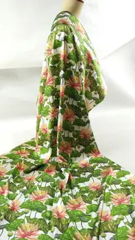 Zľavu Nové Módne Super Módne Kreácie Ružová Lotus Leaf Kvety Tlače Textílie, Blúzky, Šaty Z Hodvábneho Saténu Textílie Textilným 1