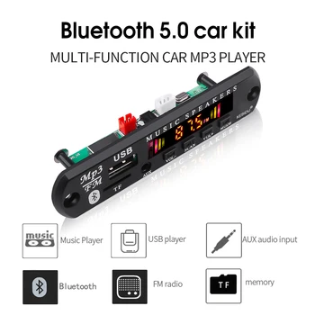 12V Bluetooth 5.0 WAV Prehrávač Mp3 Dekódovanie Rady FM Rádio Modul Bezdrôtového audio Prijímač 3,5 mm USB, AUX TF Karty 1