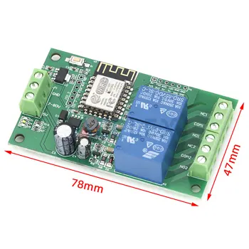 ESP8266 ESP-12F WiFi 250V AC/DC 30V 2 Kanálový Reléový Modul Bezdrôtového Vývoj Doska pre Arduino Smart Home 1