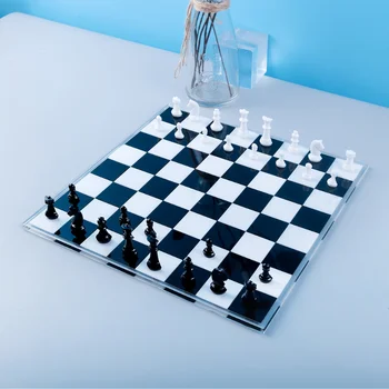 Diy Crystal Gél Odkvapkávanie Silikónové Formy Šach Šachovnica, Manuálny Proces Gél Odkvapkávanie Formy Nastaviť 1