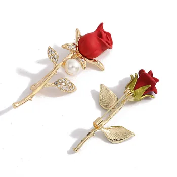 30 Štýly Drahokamu Ruže Kvet Brošňa pre Ženy Elegantné Tulipán kvetinovou Vôňou Daisy Preklopke Kolíky Svadobné Party Odznak Šperky 1