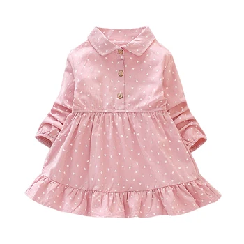 Dievčatá Oblečenie Na Jeseň Nové Deti Clohting Dot Tlače Módne Deti Princezná Šaty Detské Dievčenské Šaty 1