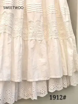 Nové jeseň sukne ženy bavlnená posteľná bielizeň sukne Japonskom štýle, vyšívané na tuhé bežné sukne 1