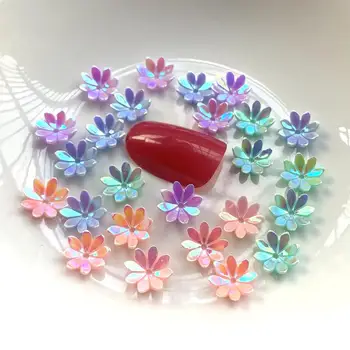 50pcs Flower Nail Art Drahokamu non tepla opravy plochých späť akrylových nechtov kameň nail art decoration DIY šperky, takže príslušenstvo 1