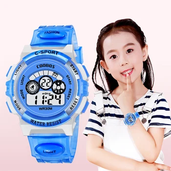 2020 reloj infantil Dievča Sledovať Dieťa Digitálne Hodinky Vodotesné Farebné Svetlo Deti Náramkové hodinky Pre Chlapcov Šport Elektronické Hodiny 1
