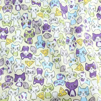 Kórejský Kreslených Mačka Vytlačené Keper 100% Bavlnenej Tkaniny, Šitie, Prešívanie Posteľnú Prikrývku Titulnú Textílie Pre Dieťa Dieťa 1